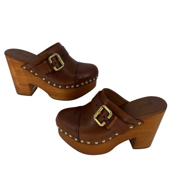 Chloe Jeanette Studded Platform Clogs - Picture 6 of 16